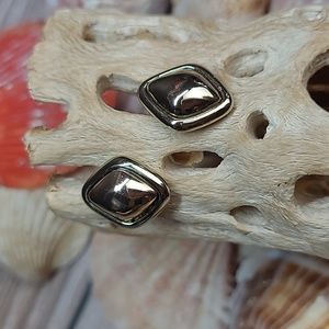 CHICO'S TWO TONE YELLOW GOLD AND SILVER EARRINGS